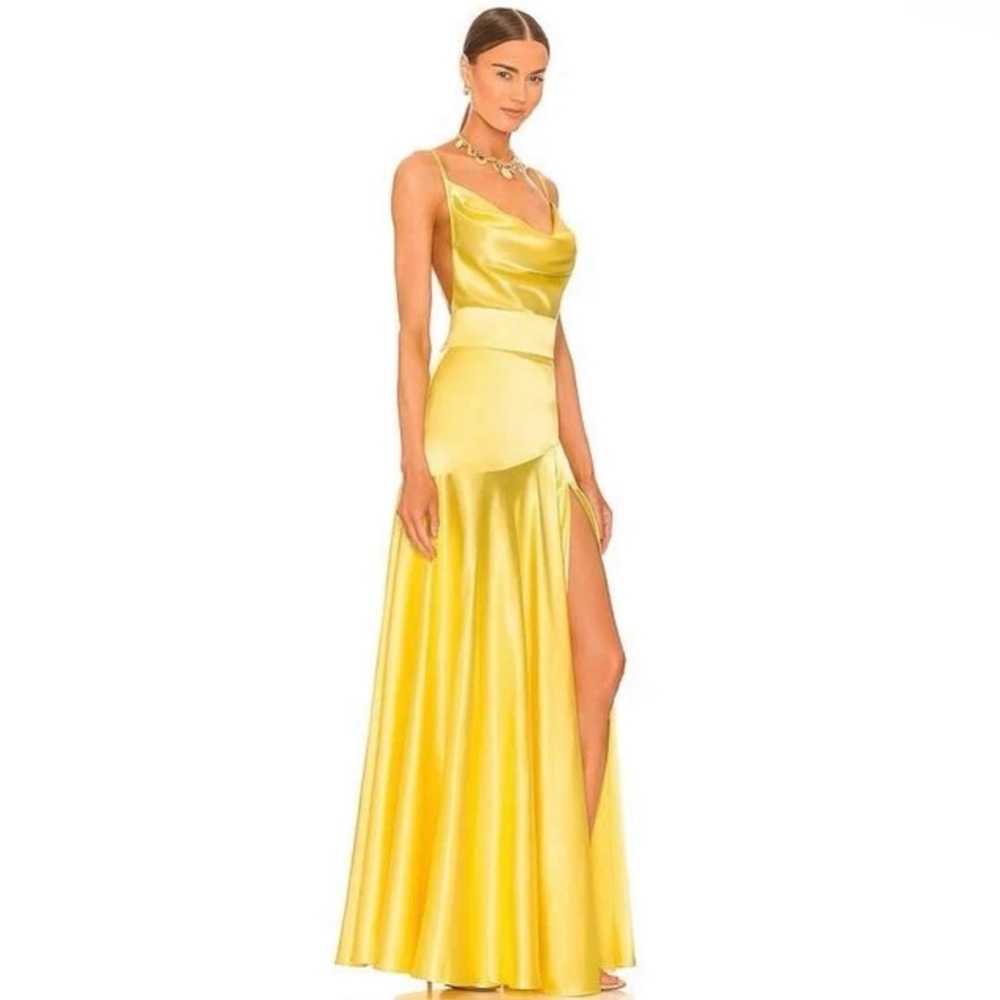 Bronx & Banco Silk Maxi Dress Yellow